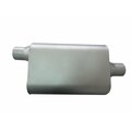 Speedfx MUFFLER 4 X 9 Inch Aluminized Steel Case Single 214 Inch Offset Inlet Single 214 Inch Center O 2204AS